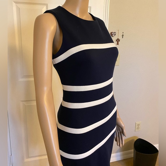 NWOT Tommy Hilfiger Navy Fitted Dress - Picture 3 of 12